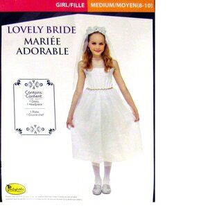 New Lovely Bride Costume Halloween Youth Size Medium 8-10